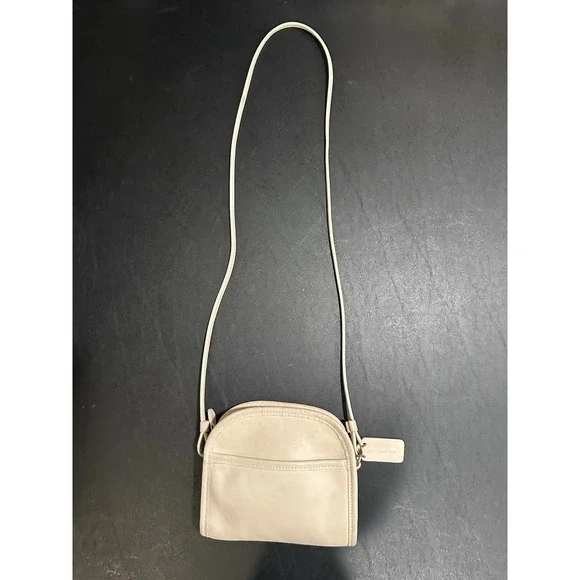 Coach Vintage Shoulder Bag Bone Cream Leather ABBIE ZIP Boho Purse Old Money - Picture 3 of 11